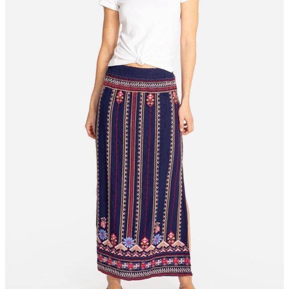 Rare Beautiful Johnny Was FREDERIQUE SIDE SLIT MAXI SKIRT - Picture 2 of 13